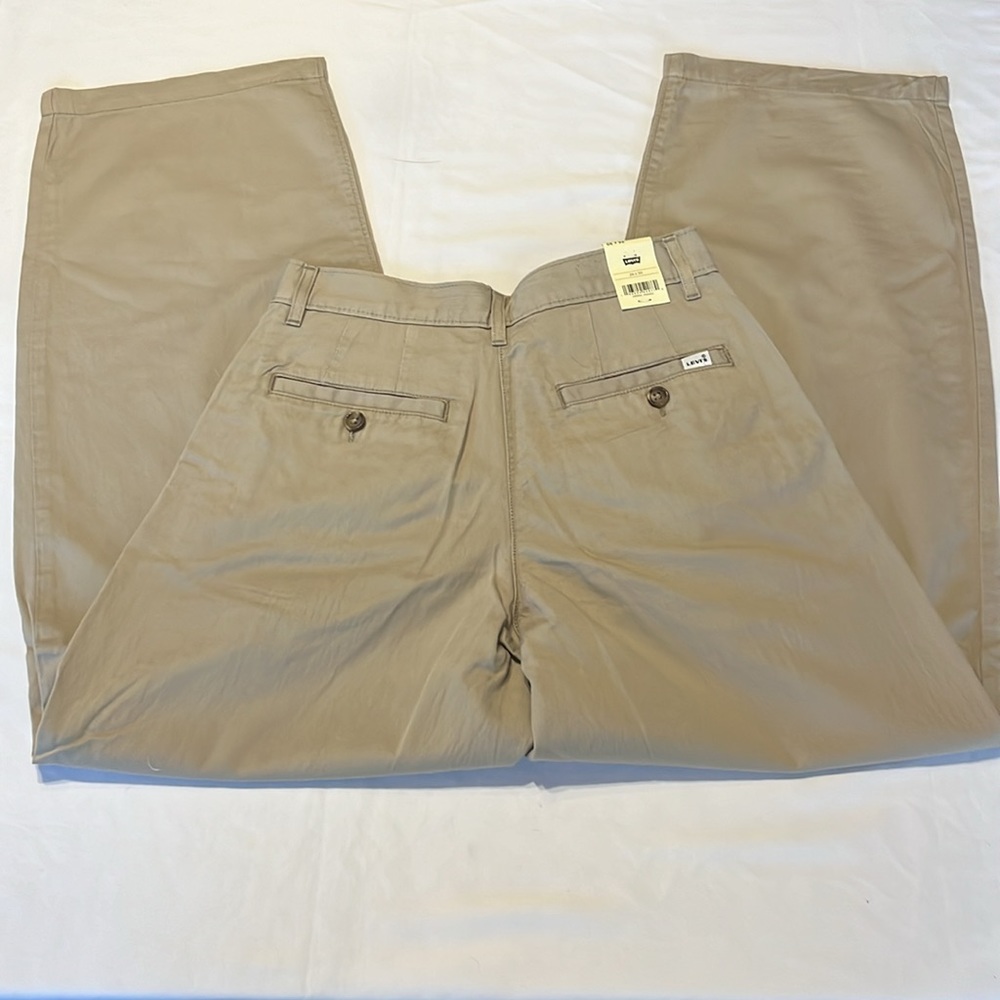 Levi's High Rise Pleated Baggy Trousers in Cobblestone Neutral VARSITY PREP NWT - Picture 7 of 16